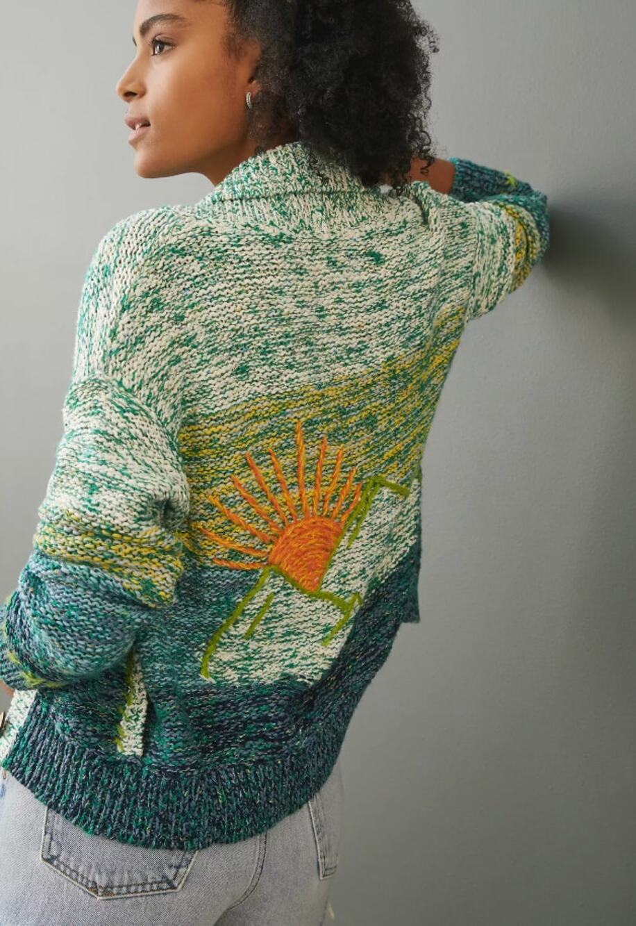 Anthropologie Pilcro Sunset Embroidered Cardigan Small